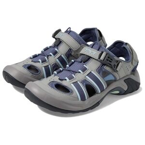Teva Omnium Hiking Sandals Closed Toe W 8.5 Gray Blue Water Shoes Comfort Gorp